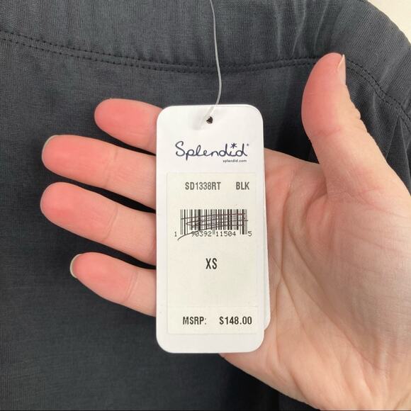 Splendid Gray Off the Shoulder Tie Sleeve Dress Sz XS - Picture 6 of 7